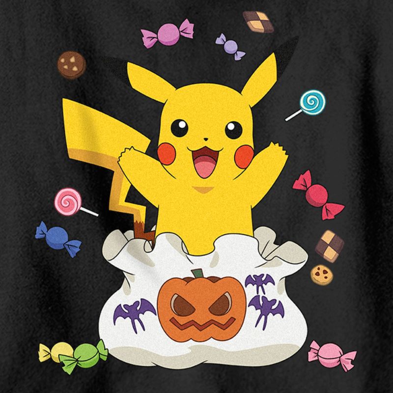Boy's Pokemon Halloween Pikachu Candy Bag Pull Over Hoodie, 2 of 5