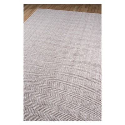 Gray and Brown Herringbone Handwoven Wool Area Rug