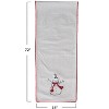 Storied Home Linen Printed Table Runner with Embroidered Snowman and Bird Image, Applique and Pom Pom Trim, Natural, Red and Black - 2 of 2