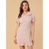 Allegra K Women's Ruffle Peter Pan Collar Casual Button-up Checkered Dress - 3 of 4