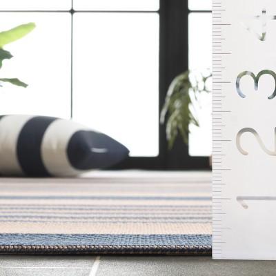 Gaylene 4' x 6' Blue and Beige Synthetic Rectangle Rug