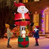 Costway 8 FT Inflatable Santa Claus & Reindeer Giant Hot Air Balloon with LED Lights - 3 of 4