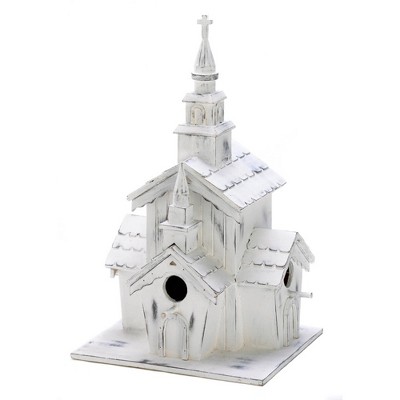 12.75" Little Chapel Wood Birdhouse White - Zingz & Thingz