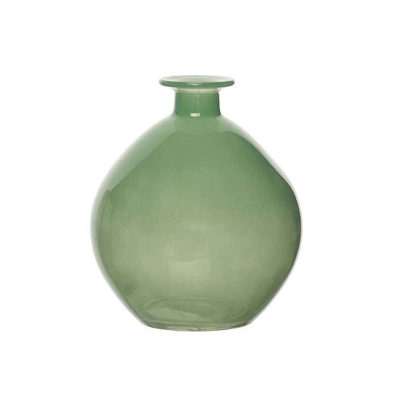 VIP Glass 5.51 in. Green Rounded Bud Vase, 1 of 2