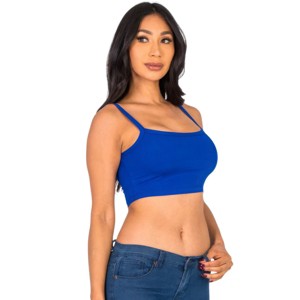 Slickblue Women's Ribbed Knit Cami Crop Top, Stretch Textured Fabric, Fitted Style, Multiple Colors Options, Size S-L - 1 of 4