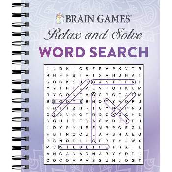 Brain Games - Relax and Solve: Word Search (Purple) - by  Publications International Ltd & Brain Games (Spiral Bound)