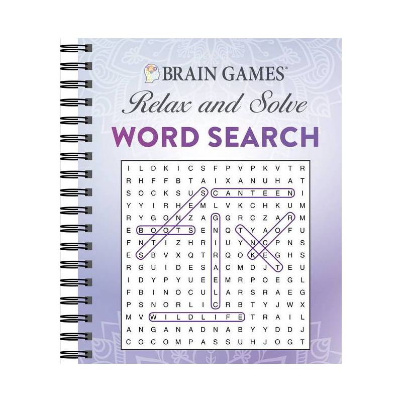 Brain Games - Relax and Solve: Word Search (Purple) - by  Publications International Ltd & Brain Games (Spiral Bound), 1 of 2