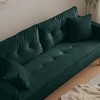 70 inch velvet sofa luxury modern upholstered 3 seater sofa with 2 pillows - 2 of 4