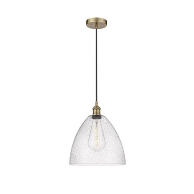 Edison Dome - 1 Light Cord Hung Mini Pendant In Industrial Style-13.75 Inches Tall and 12 Inches Wide
