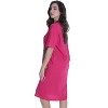Just Love Womens Nightgown - Short Sleeve Henley Oversized Sleepwear Gown - 2 of 3