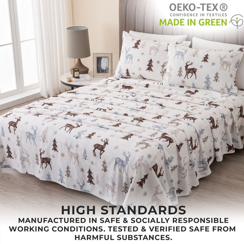 Great Bay Home Cotton Printed Flannel Sheet Set, 5 of 8