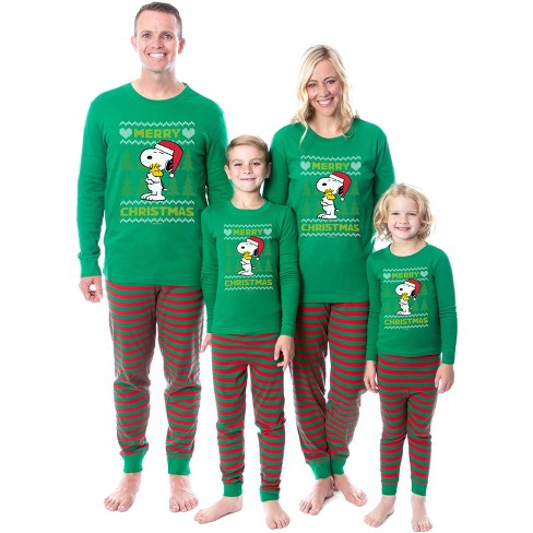 Peanuts Christmas Ugly Sweater Tight Fit Cotton Family Pajama Set (adult,  M) Green : Target