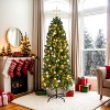 VINGLI 6 ft Pre Lit Pencil Christmas Tree, Skinny Xmas Tree w/400 Tips & 210 LED Lights, Green - 2 of 4