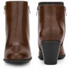 BLISSFUL STEP Women's Mid-height Heels Zipper Dressy Ankle Chelsea Booties - 2 of 4