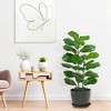 39inch Artificial Fiddle Leaf Fig Tree, Faux Ficus Lyrata, Potted Ficus Lyrata Faux Tree Fake Plant for Home Office Decoration - 3 of 4