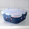 Michael Graves Design Square 27 Ounce High Borosilicate Glass Food Storage Container with Plastic Lid, Indigo - image 2 of 4