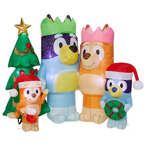 Gemmy 6.3-feet Giant Bluey Heeler Family Christmas Inflatable Scene - 1 of 4