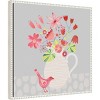 Amanti Art 22"x22" Bird with Jug of Flowers by Nic Squirrell Framed Canvas Wall Art - 2 of 4