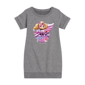 - Paw Patrol - Skye Lightning Graphic Short Sleeve Fleece Dress - 1 of 4