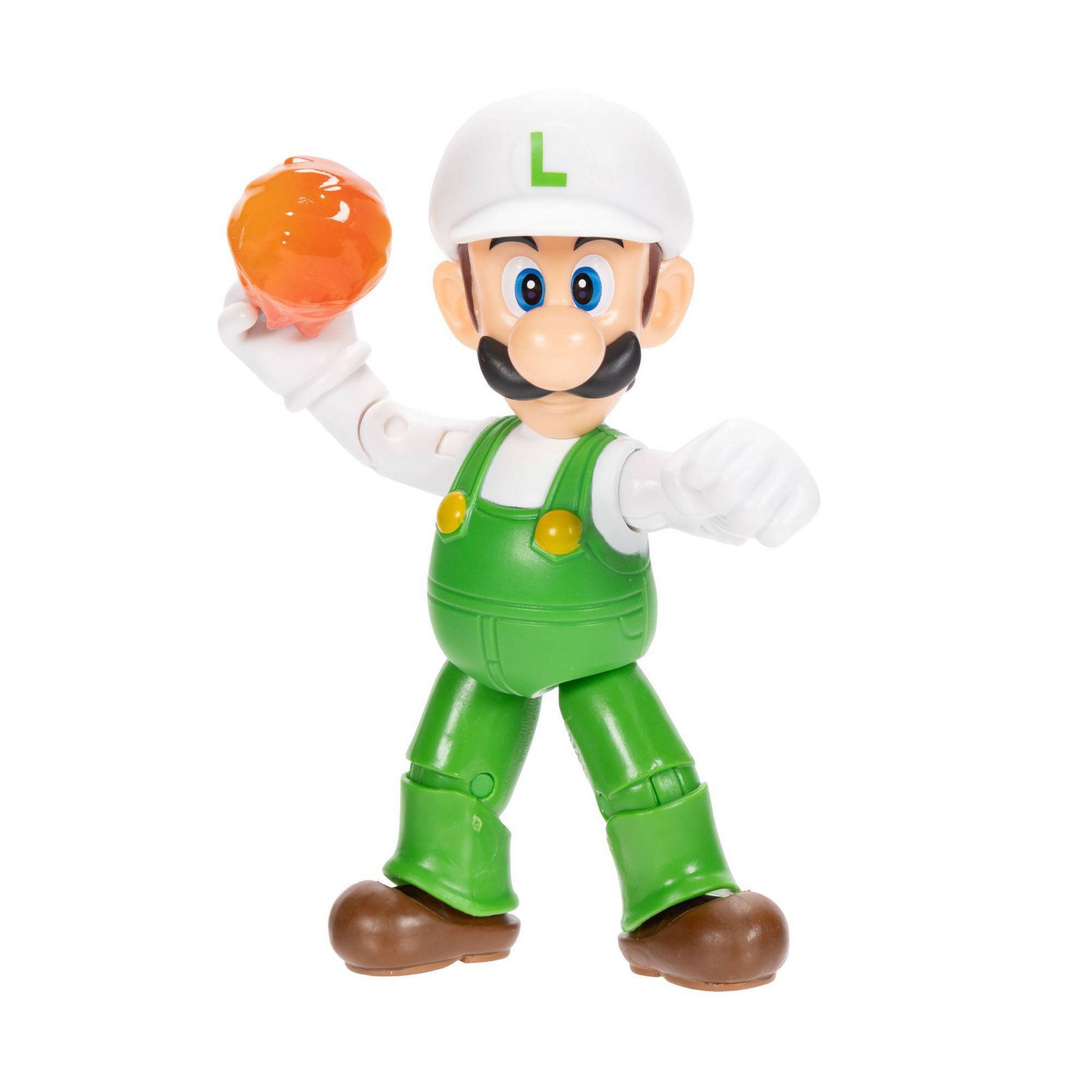 Nintendo Super Mario 4" Fire Luigi with Fire Ball Action Figures