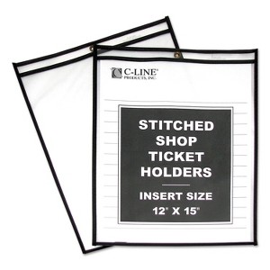 C-Line Stitched Shop Ticket Holders Both-Side Clear 75-Sheet - 12" x 15" - Case of 25 - 1 of 1
