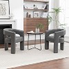 SEYNAR Modern Glam PU Leather Upholstered Dining Chair, Open-Back Accent Chair Set of 2 - 2 of 4