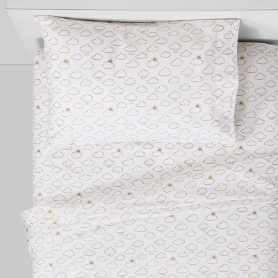 Toddler Metallic Cloud Cotton Sheet Set - Pillowfort™
