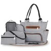 Racxily 8Pcs Baby Nappy Diaper Bags Set for Mom Dad Handbags Multifunctional Diaper Changing Bags with Bottle Bag,2 Burp Cloths&Hook - 3 of 4