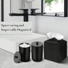Black Bathroom Accessories Set, 10Pcs with Trash Can, Soap Dispenser, Toothbrush Holder, Soap Dish, Cotton Ball Holder - 4 of 4
