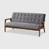 Asta Velvet Upholstered Wood Living Room Set Gray/Walnut - Baxton Studio - 3 of 4