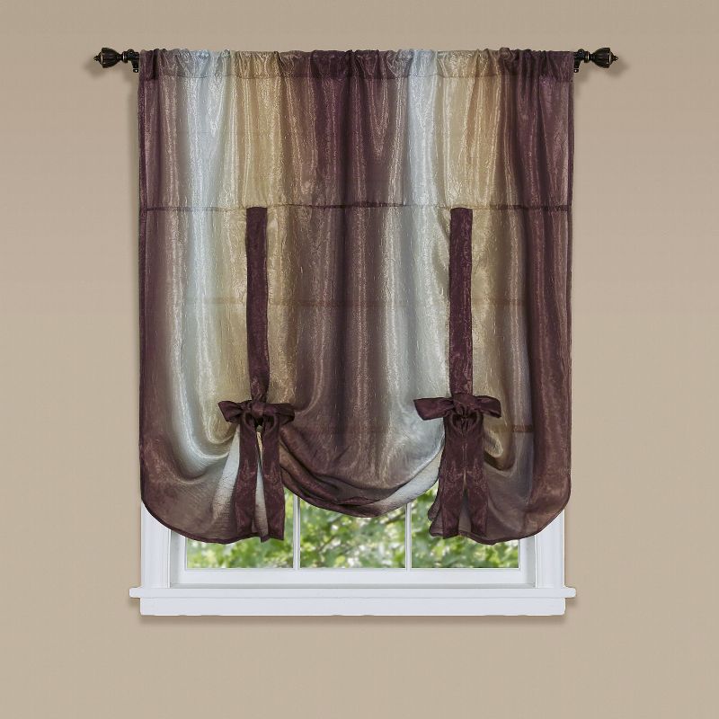 GoodGram Royal Ombre Crushed Semi Sheer Complete 6 Pc. Window Curtain & Valance Set, 2 of 5