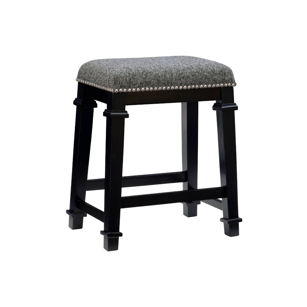 Photos - Chair Linon Kennedy Backless Nailhead Counter Height Barstool Wood Black 