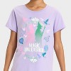 Girls' Wicked True Friendship Glitter Short Sleeve Graphic T-Shirt - Light Purple - 2 of 4