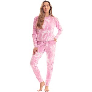 #FollowMe Womens Tie Dye Jogger Set  French Terry Two-Piece Loungewear & Sweatsuit - 1 of 3