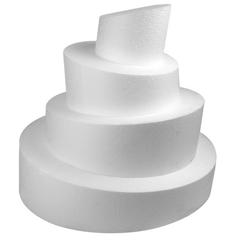 Round Foam Cake Dummy 4 Inch x 12 Inch Circle Dummy Cake Set for Wedding