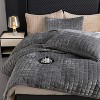 Hachikiko Soft Plush Luxurious Velvet Quilt Set with Pillow Shams, Modern Quilted Bedding for Bedroom & Guest Room Decor - 3 of 4