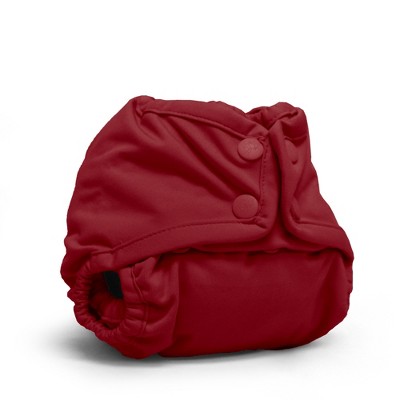 Image of Kanga Care Rumparooz Double Leg Gusset Reusable Cloth Diaper Cover Newborn Snap | Scarlet Red 4-15 lbs