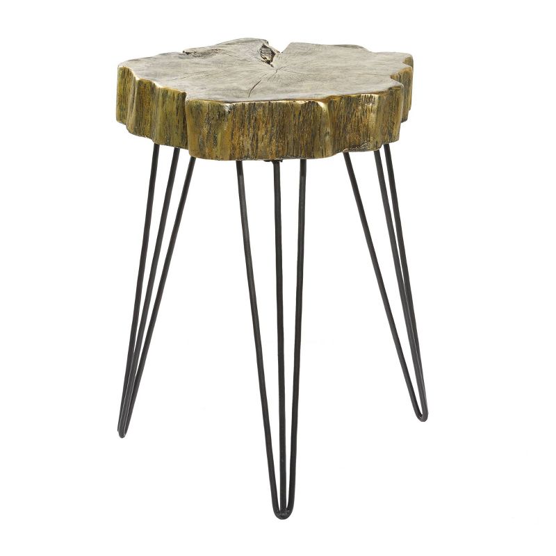 Modern Polystone and Metal Accent Table - Olivia &#38; May, 4 of 5