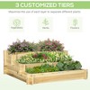 3 Tier Raised Garden Bed, Water Draining Fabric for Soil, Elevated Wood Flower Box for Vegetables, Herbs - 4 of 4