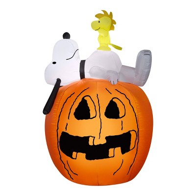 National Tree Company 4.5' PEANUTS Halloween Snoopy & Woodstock Inflatable Decoration