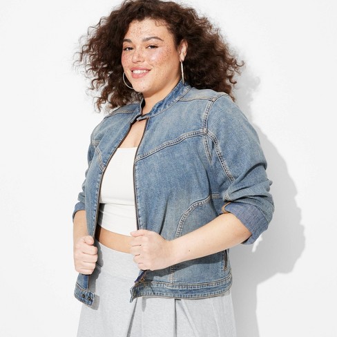 Target denim jacket plus size deals