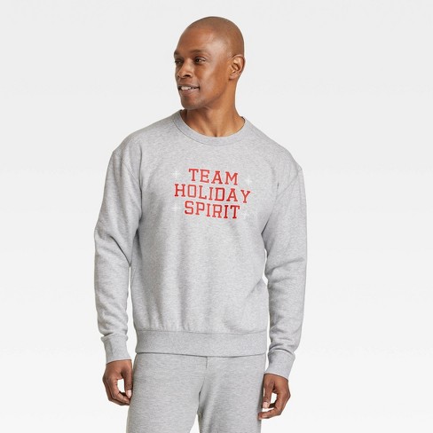 Men's Big & Tall Team Holiday Spirit Matching Family Sweatshirt - Wondershop™  Gray Lt : Target