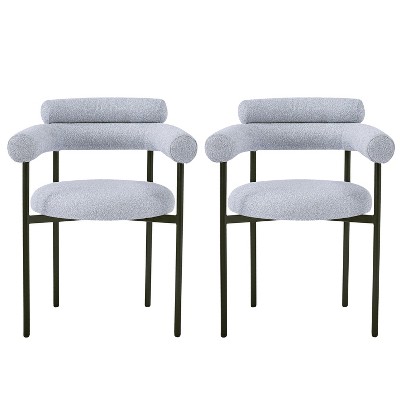 Christopher Knight Home Amelia Modern Upholstered Dining Chairs with Metal Legs (Set of 2)