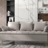 Garvee 63.8-Inch 3-Seat Sofa with Lift-Up Storage, Memory Foam Cushions, Faux Leather, 5 Pillows, Stylish Living Room Couch - 4 of 4