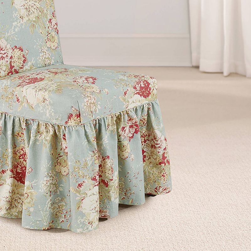 Ballad Bouquet Long Chair Slipcover Rob&#39;s Egg - Waverly Home, 2 of 5