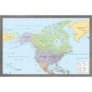 Trends International North America Map 2024 Framed Wall Poster Prints - 1 of 4