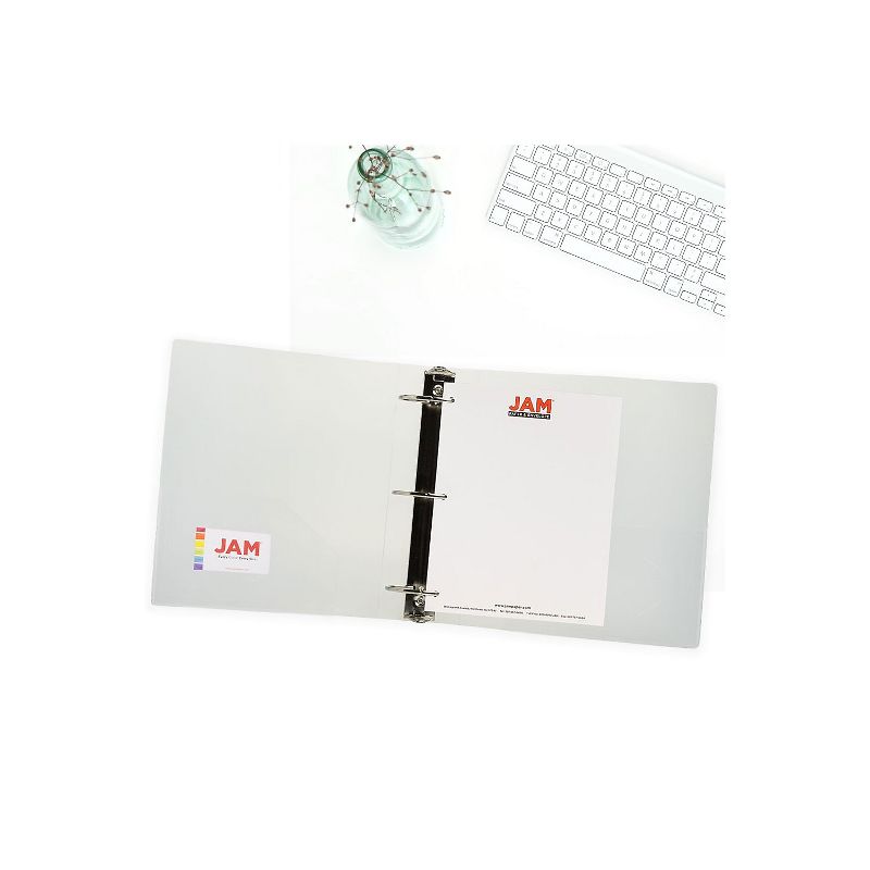 JAM Paper Designders 3"" 3-Ring Flexible Poly Binder Clear Glass Twill 10/Pack (821T3CLA) , 5 of 6