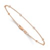 Black Bow Jewelry 14k Rose Gold 1/5 Ct Lab Grown Diamond (E-F, VS1) Station Anklet - 9in - 3 of 4