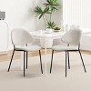 Set of 4 Boucle Upholstered/PU Leather Dining Chairs with Metal Legs,Mid-Century Modern Accent Chair for Kitchen or Dining Room-The Pop Home - 2 of 4
