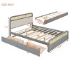 Queen Size Wooden Platform Bed With Twin-Size Trundle And 2 Drawers, Grounded Bed Modern, Trundle Beds Queen Size With Ample Storage-Cuddlewood - 4 of 4